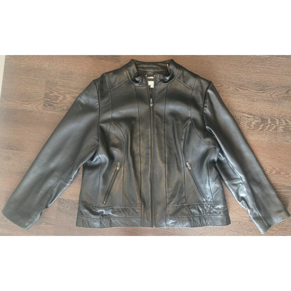 Wilsons Leather Genuine Leather Jacket – Women's 2X – Black Zip Front - Picture 3 of 10